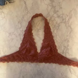 NWOT Free People Halter Neck Lace Bra XS